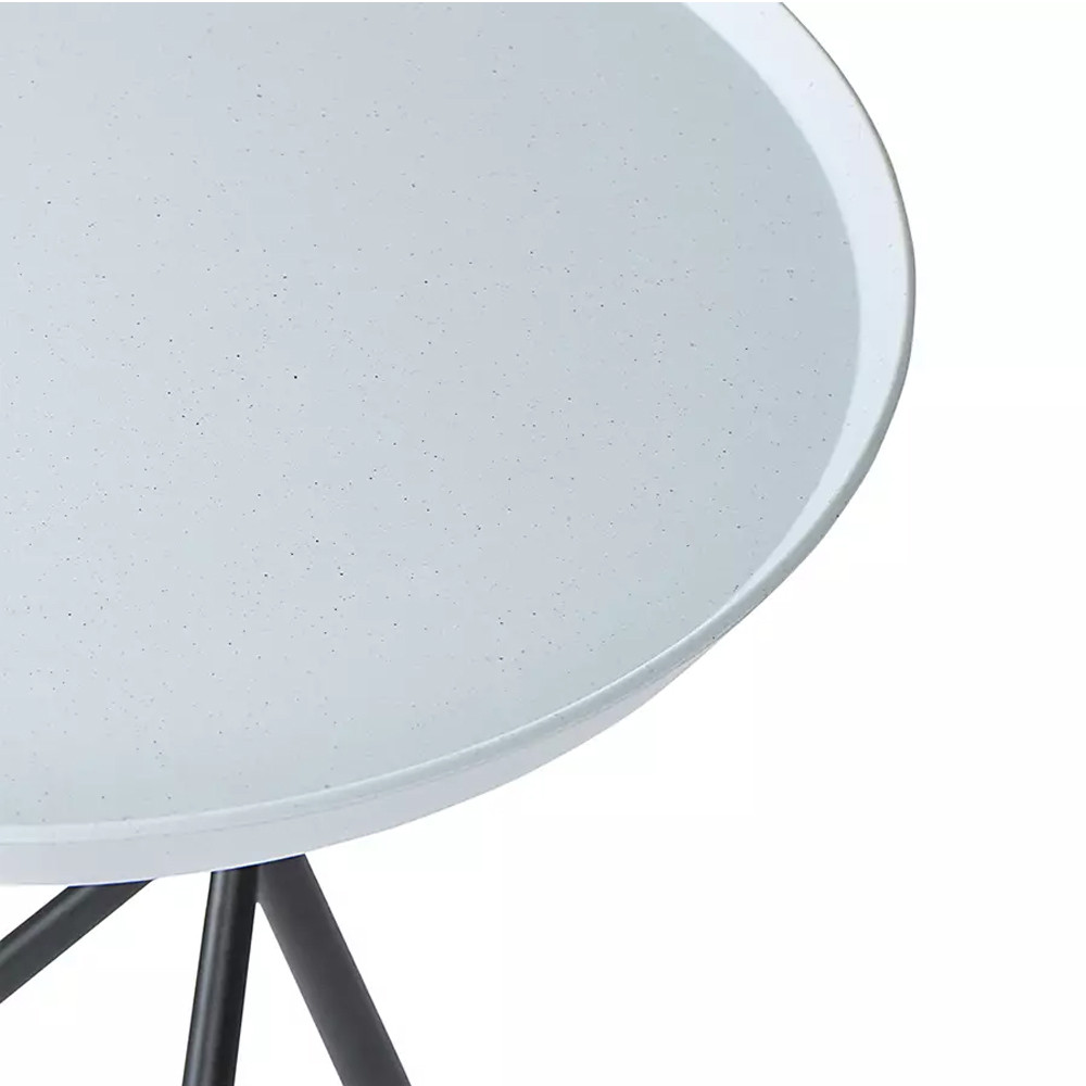 Столик приставной с круглой серой столешницей и черным основанием Round Stable Table