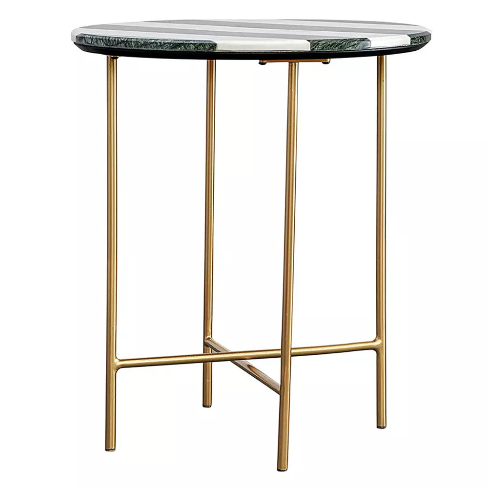 Столик приставной с круглой столешницей с полосатым узором Tabletops with Striped Pattern