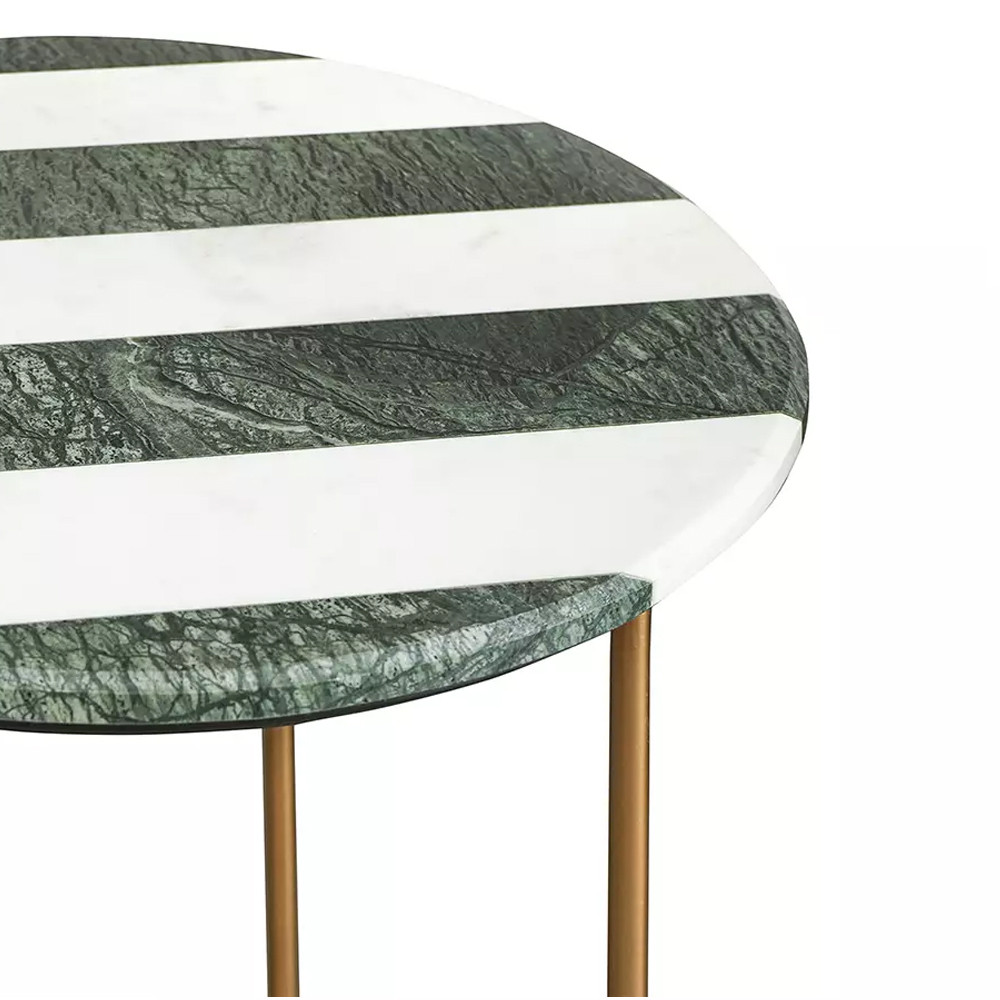 Столик приставной с круглой столешницей с полосатым узором Tabletops with Striped Pattern