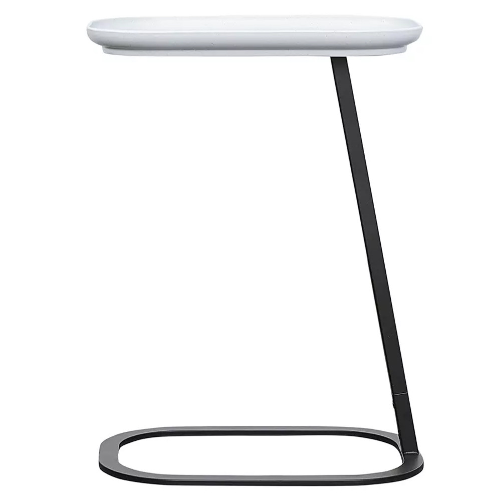 Столик приставной с прямоугольной серой столешницей Steel Stable Table