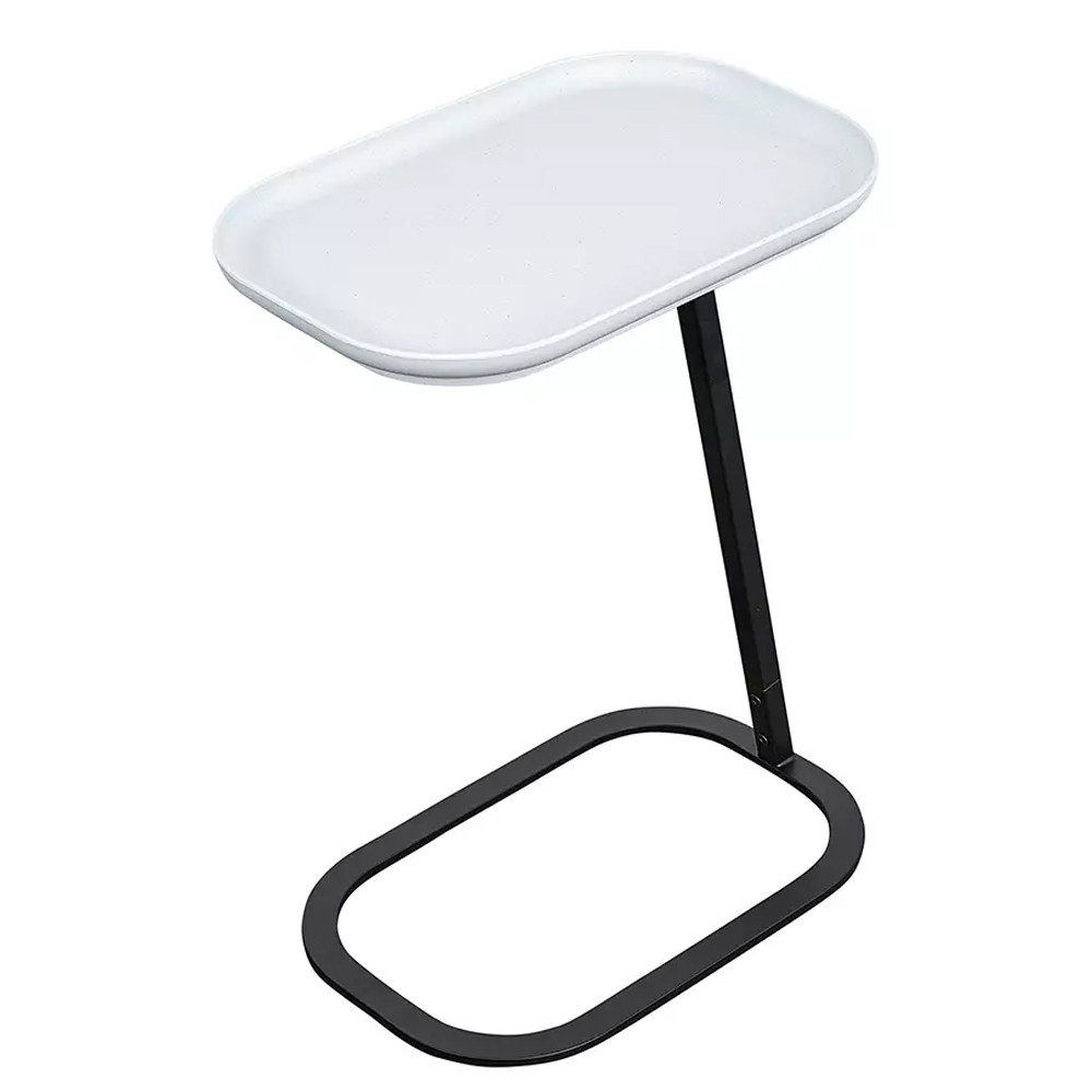 Столик приставной с прямоугольной серой столешницей Steel Stable Table