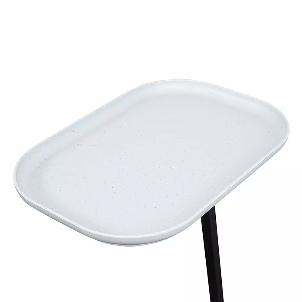 Столик приставной с прямоугольной серой столешницей Steel Stable Table