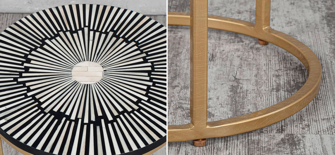 Столик с инкрустацией круглая столешница Zara