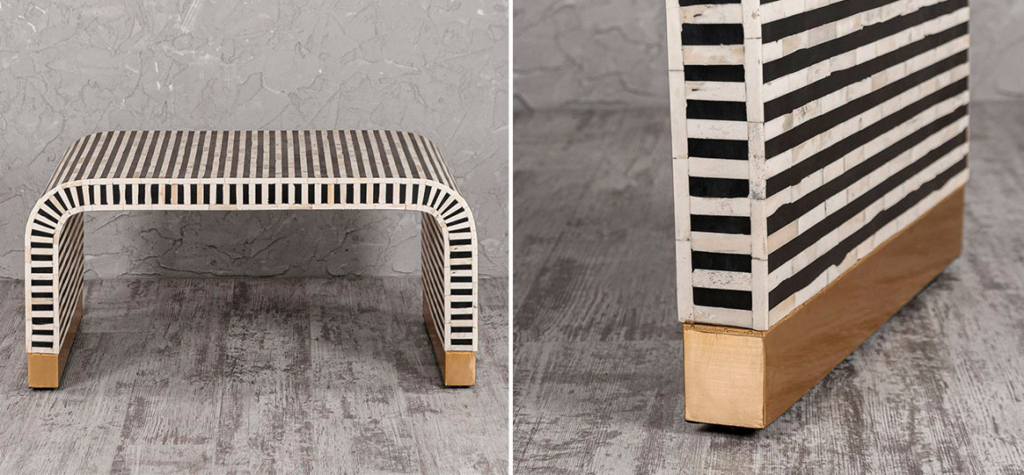 Столик с инкрустацией полосатый Caroline