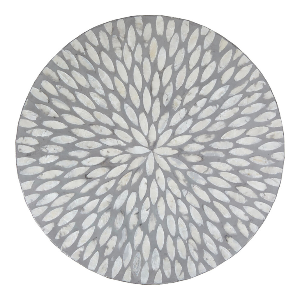 Столик с инкрустацией с перламутровым узором Flower Grey