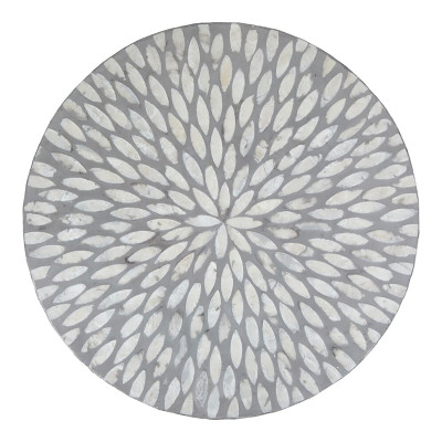 Столик с инкрустацией с перламутровым узором Flower Grey