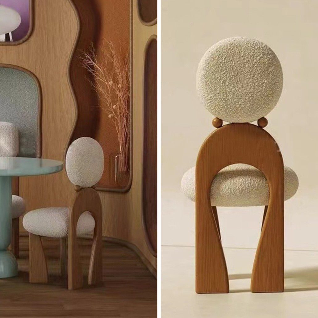 Стул Adem Boucle Wood Chair