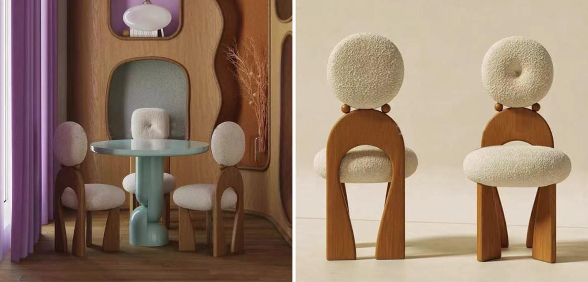 Стул Adem Boucle Wood Chair