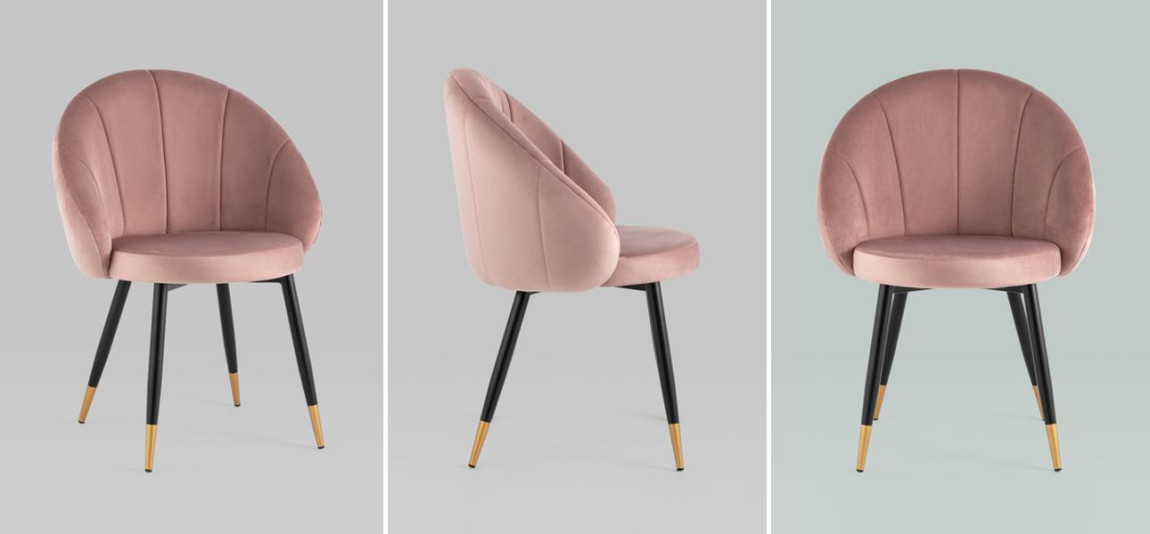 Стул Alberto Chair Розовый Велюр