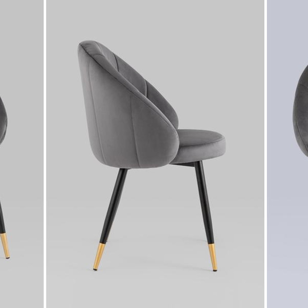 Стул Alberto Chair Серый Велюр