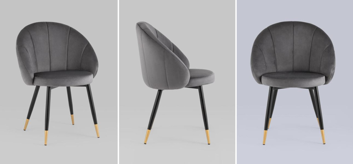 Стул Alberto Chair Серый Велюр