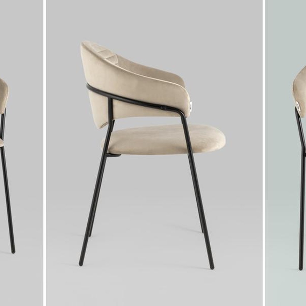 Стул Alexis Chair Бежевый Велюр