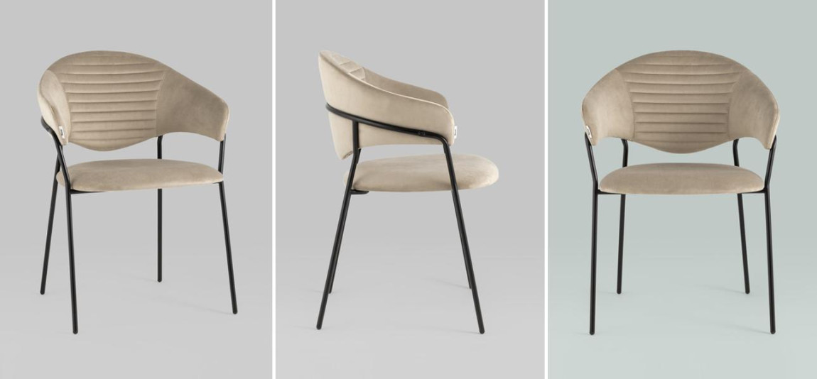 Стул Alexis Chair Бежевый Велюр