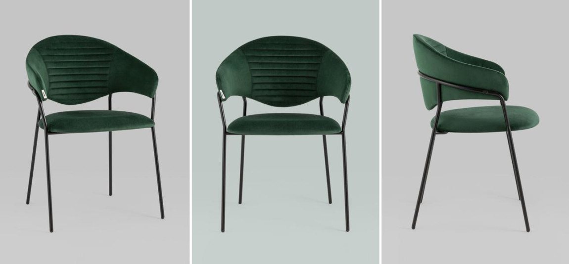 Стул Alexis Chair Зеленый Велюр