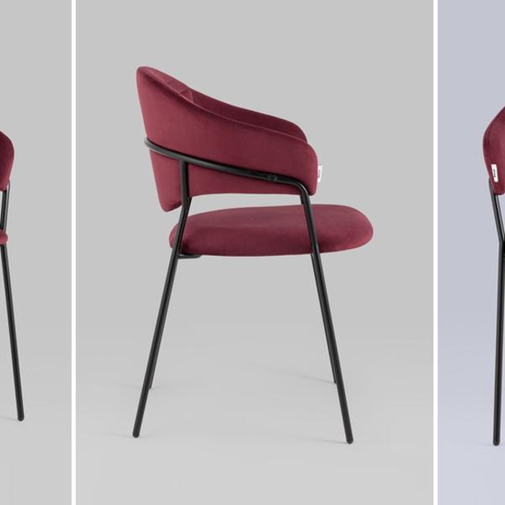 Стул Alexis Chair Малиновый Велюр