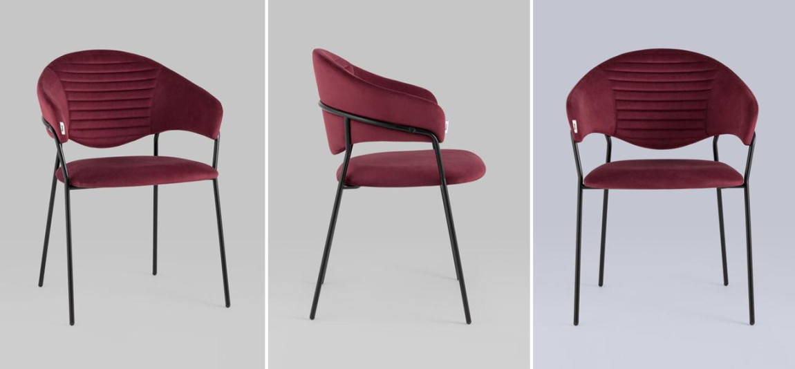 Стул Alexis Chair Малиновый Велюр