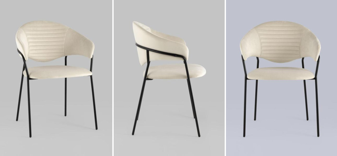 Стул Alexis Chair Молочный Велюр