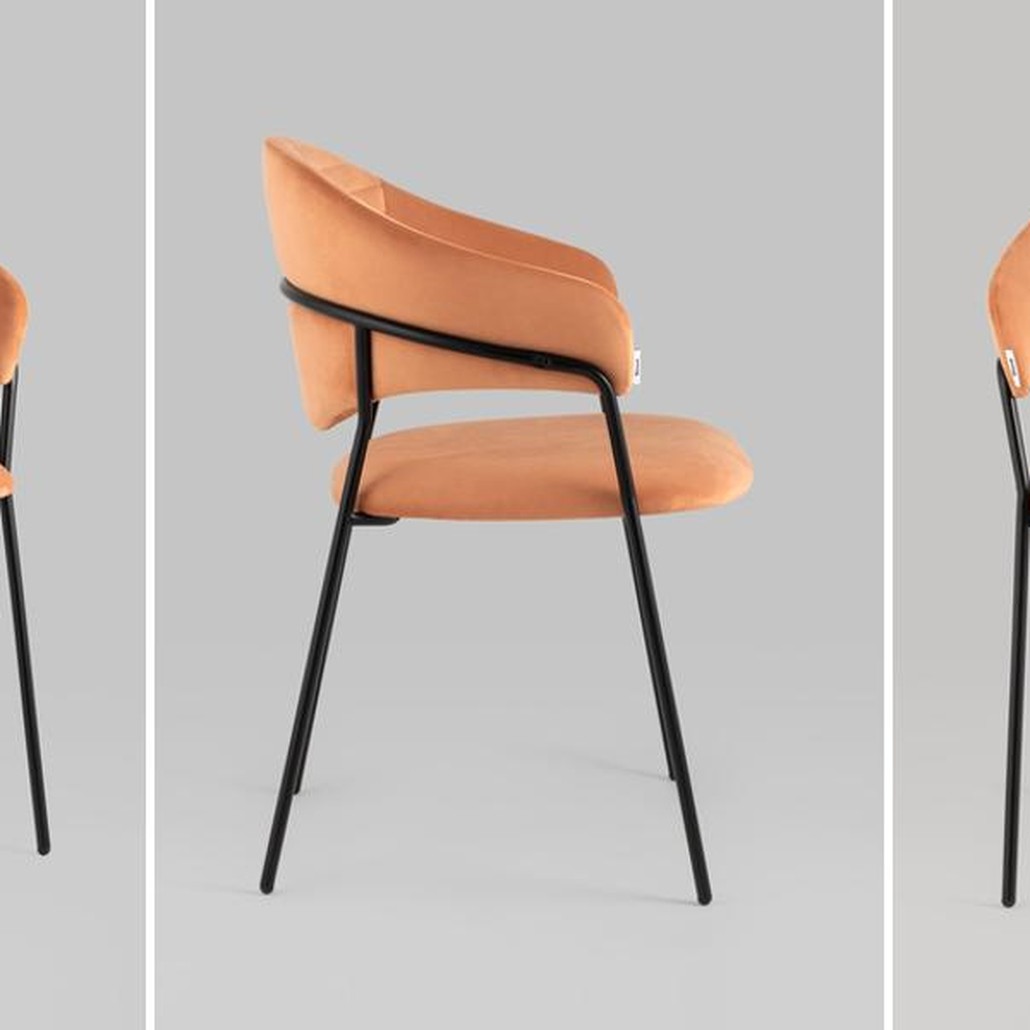 Стул Alexis Chair Оранжевый Велюр