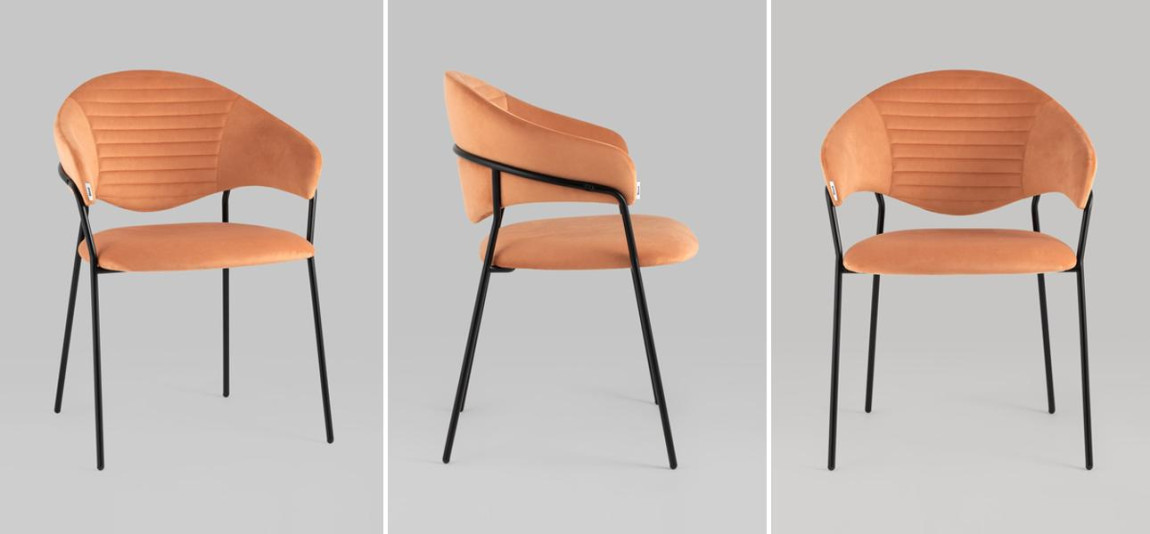 Стул Alexis Chair Оранжевый Велюр