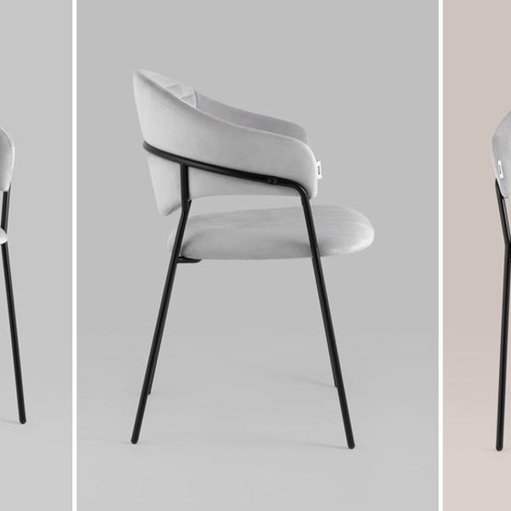 Стул Alexis Chair Светло-Серый Велюр