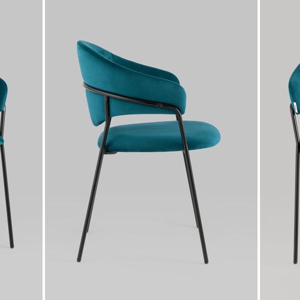 Стул Alexis Chair Сине-Зеленый Велюр