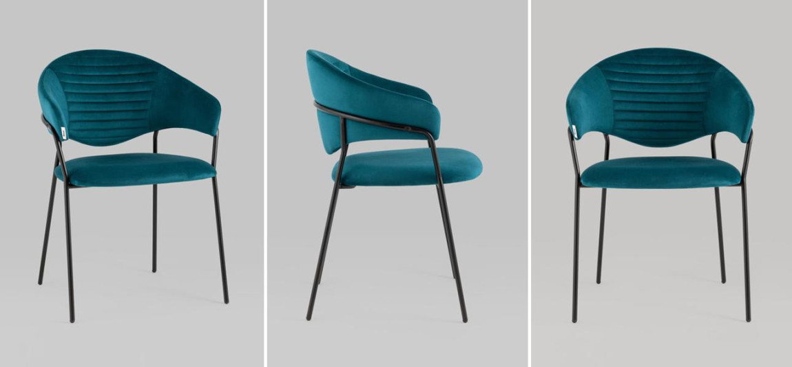 Стул Alexis Chair Сине-Зеленый Велюр