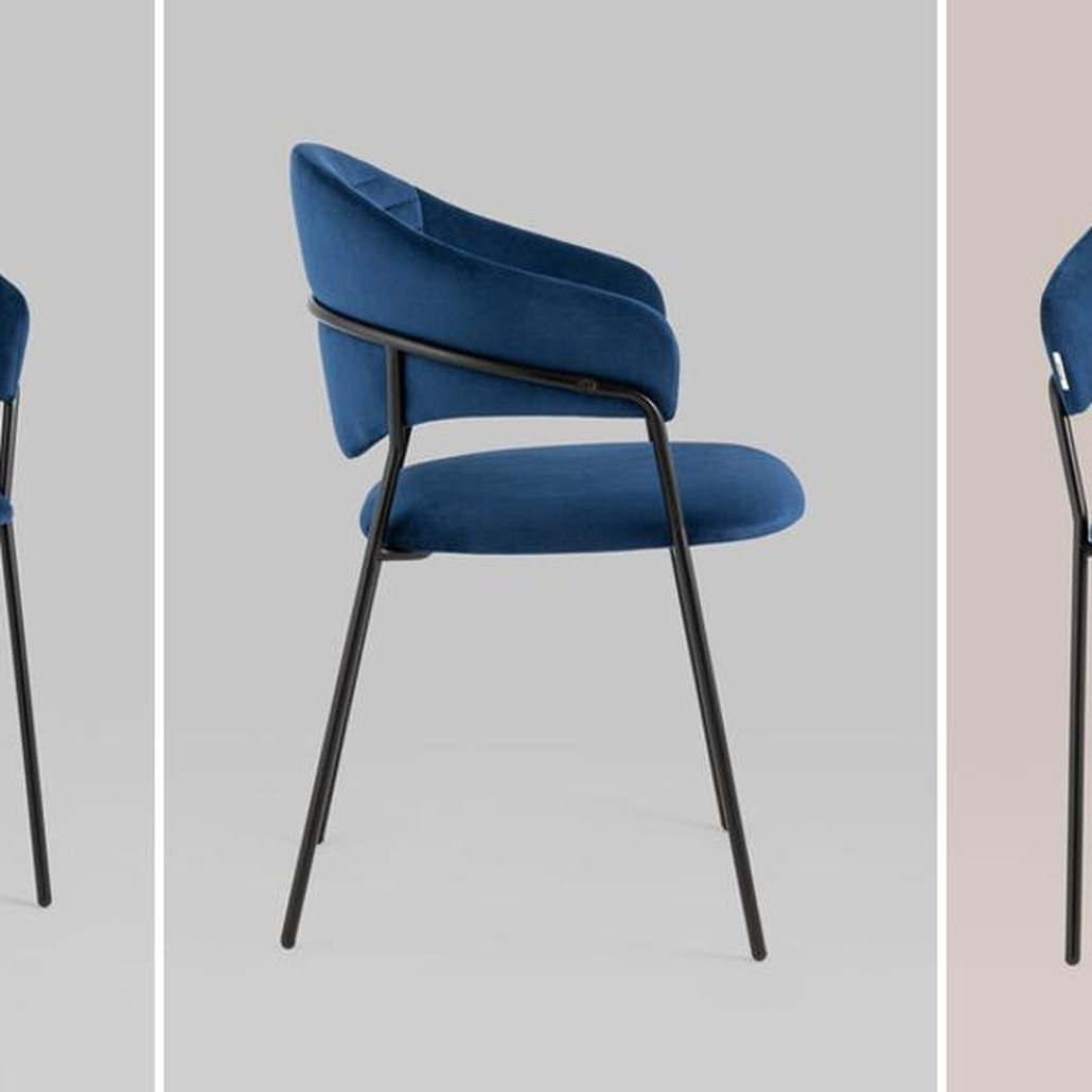 Стул Alexis Chair Синий Велюр