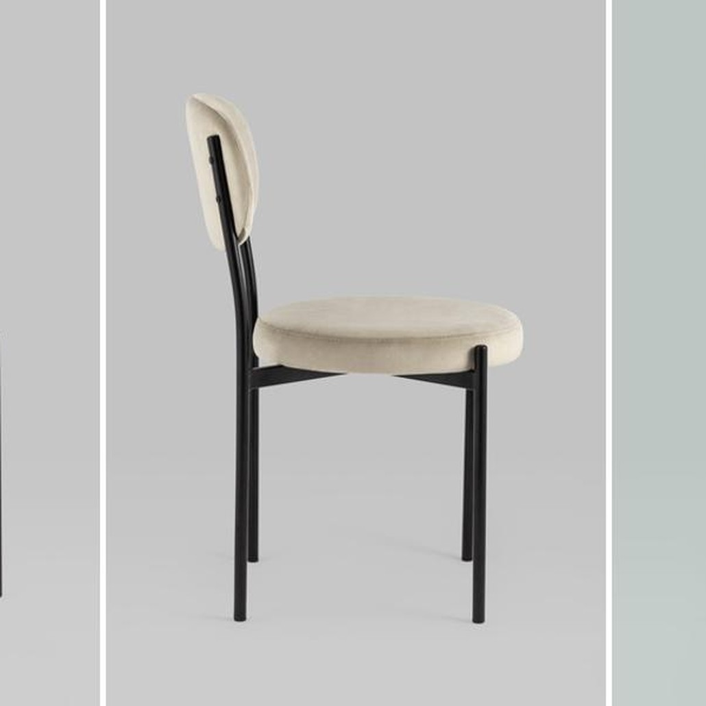 Стул Alfie Chair Молочный Велюр