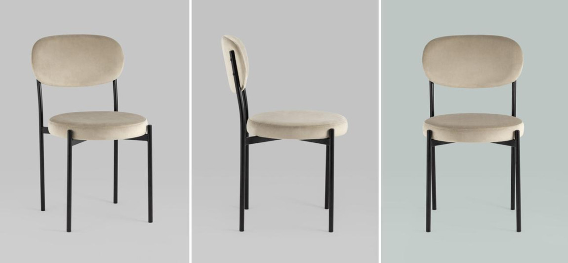 Стул Alfie Chair Молочный Велюр