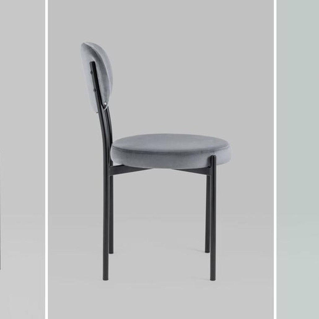 Стул Alfie Chair Серый Велюр
