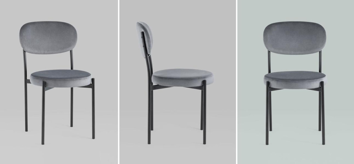 Стул Alfie Chair Серый Велюр