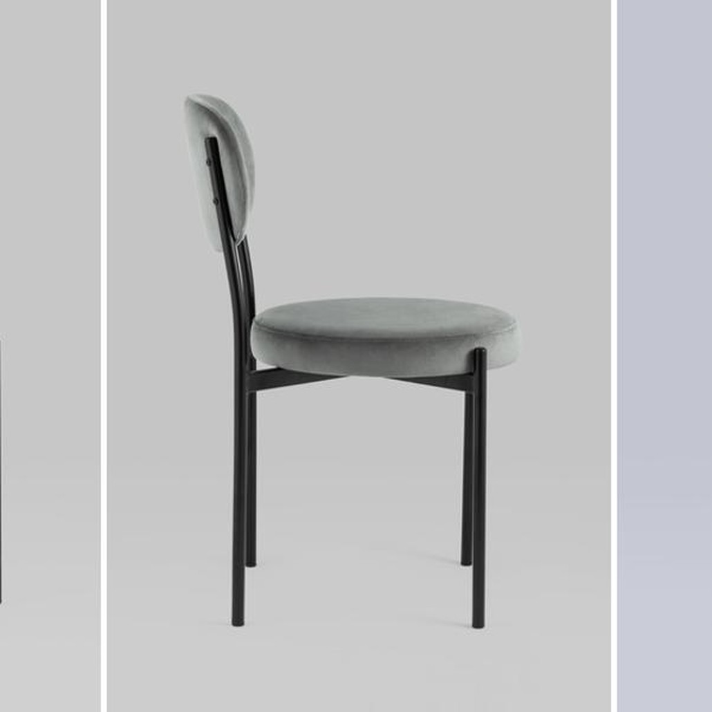Стул Alfie Chair Темно-Серый Велюр