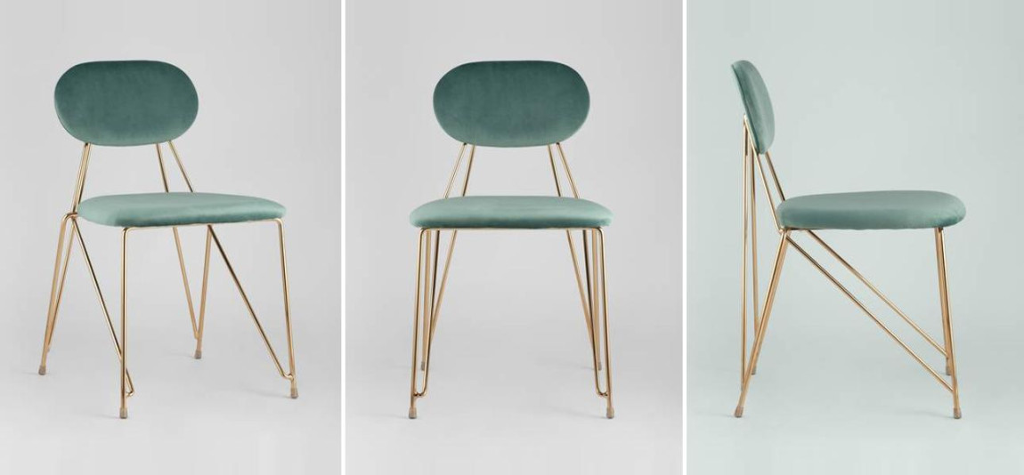 Стул Alice Chair Велюр Мятный цвет