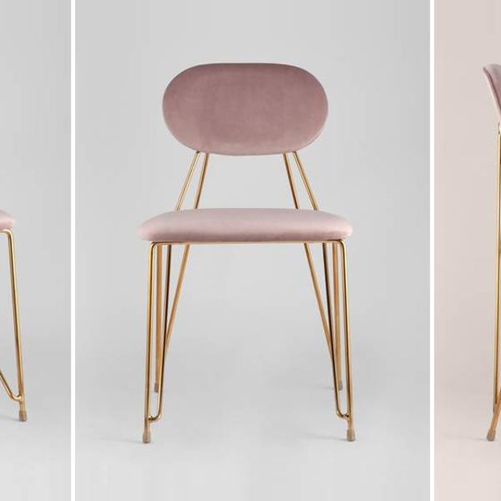 Стул Alice Chair Велюр Пастельно-Розовый
