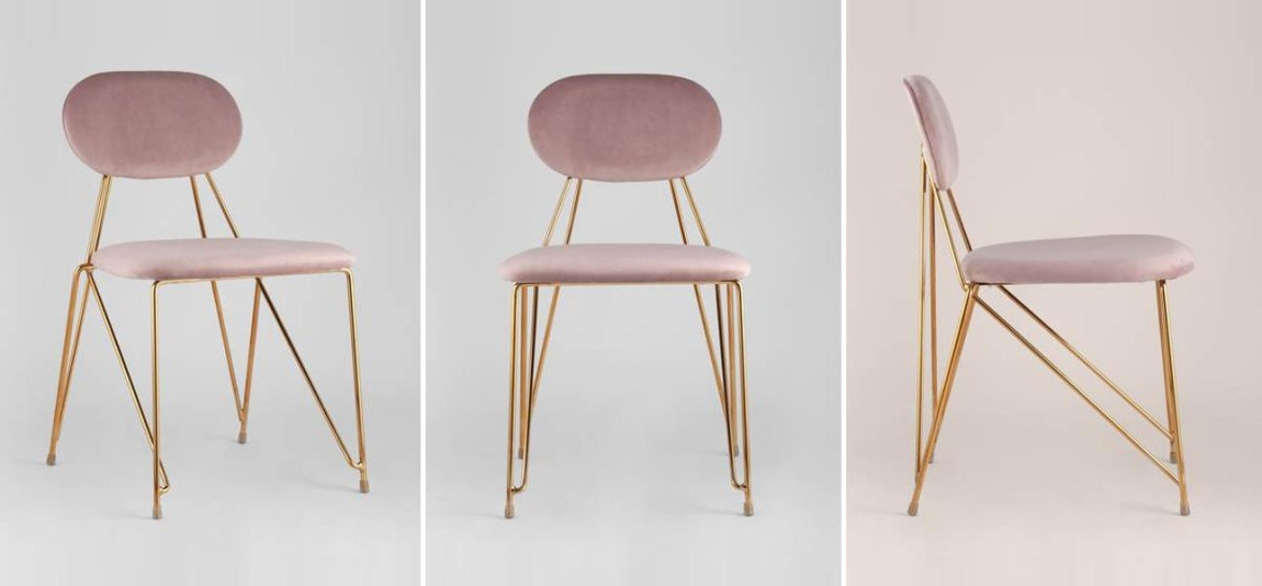 Стул Alice Chair Велюр Пастельно-Розовый
