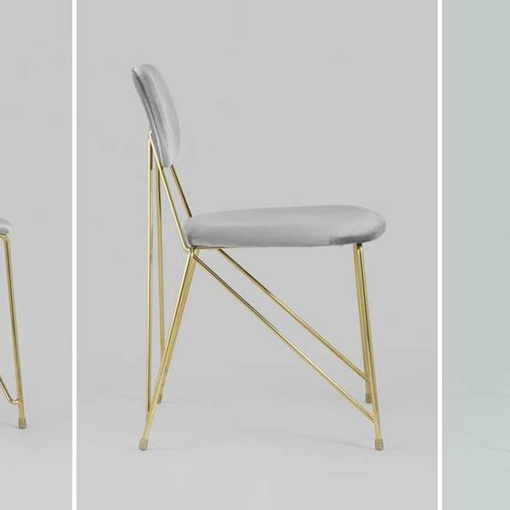 Стул Alice Chair Светло-Серый Велюр