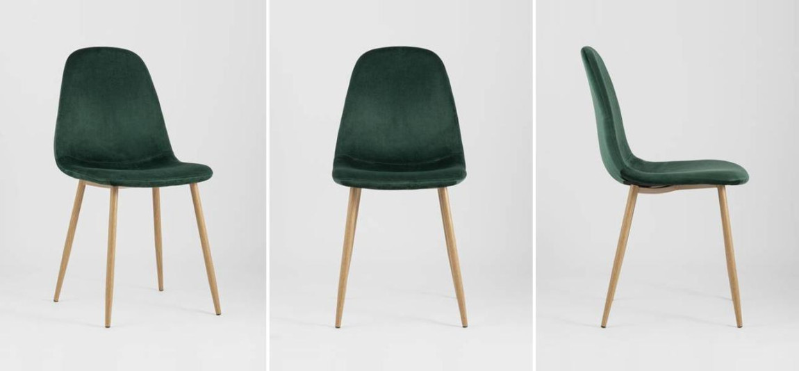 Стул Archie Chair Темно-Зеленый Велюр