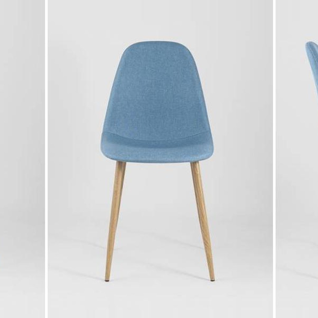 Стул Archie Chair Ткань Голубая Рогожка