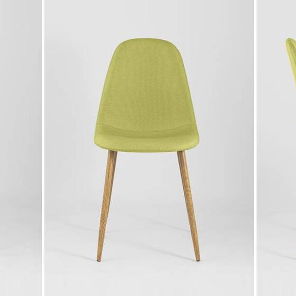Стул Archie Chair Ткань Рогожка Лайм