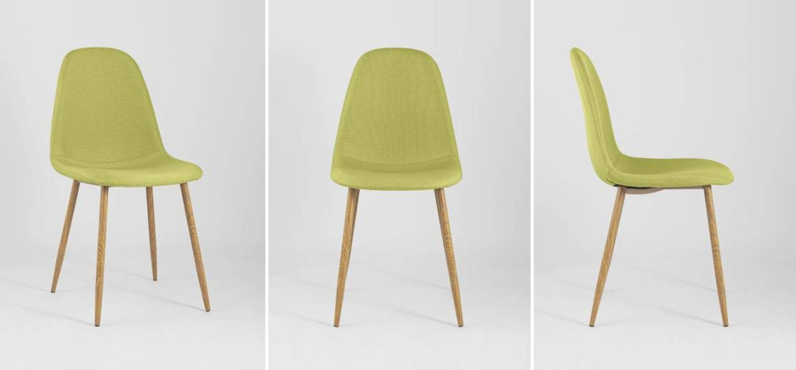 Стул Archie Chair Ткань Рогожка Лайм