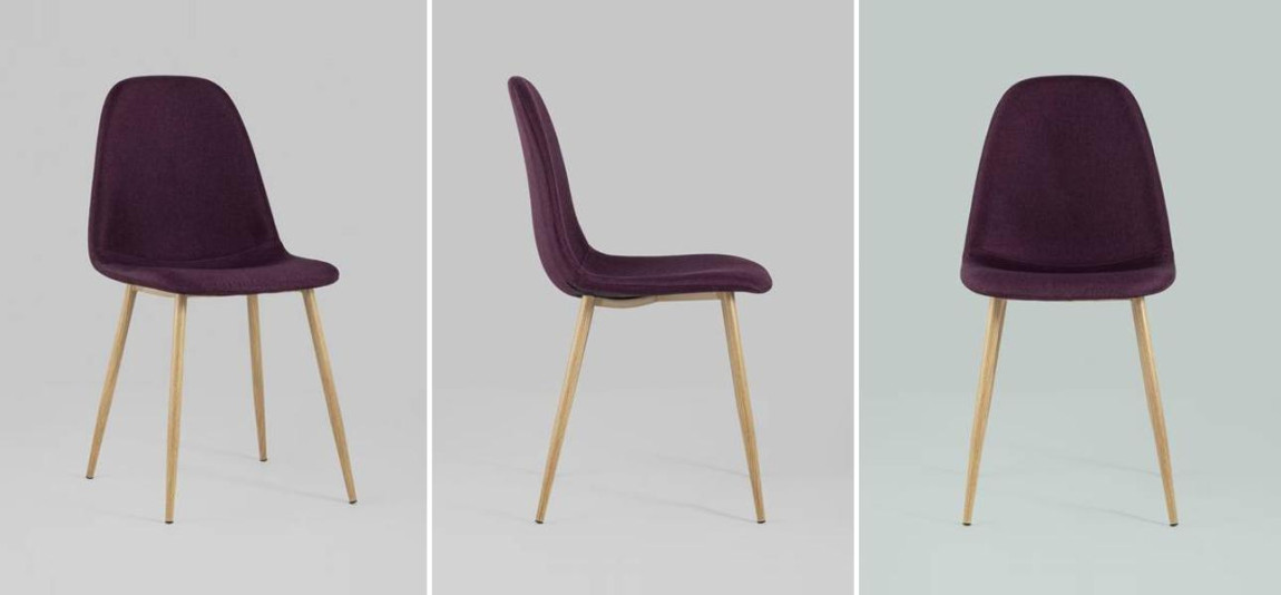 Стул Archie Chair Ткань Рогожка Фиолетовый цвет