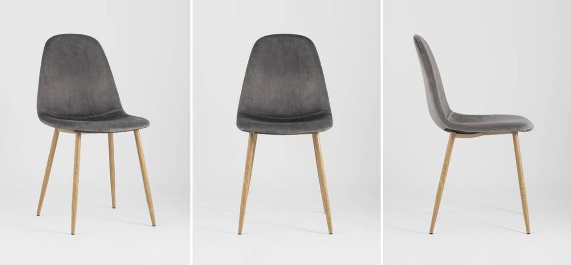 Стул Archie Серый Велюр