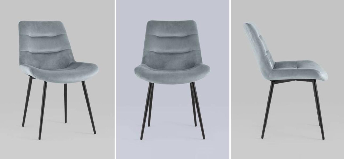 Стул Austin Chair Светло-Серый Велюр