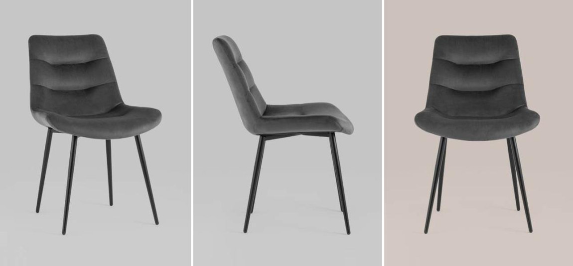 Стул Austin Chair Серый Велюр