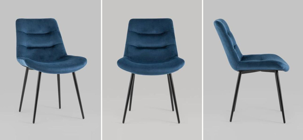 Стул Austin Chair Синий Велюр