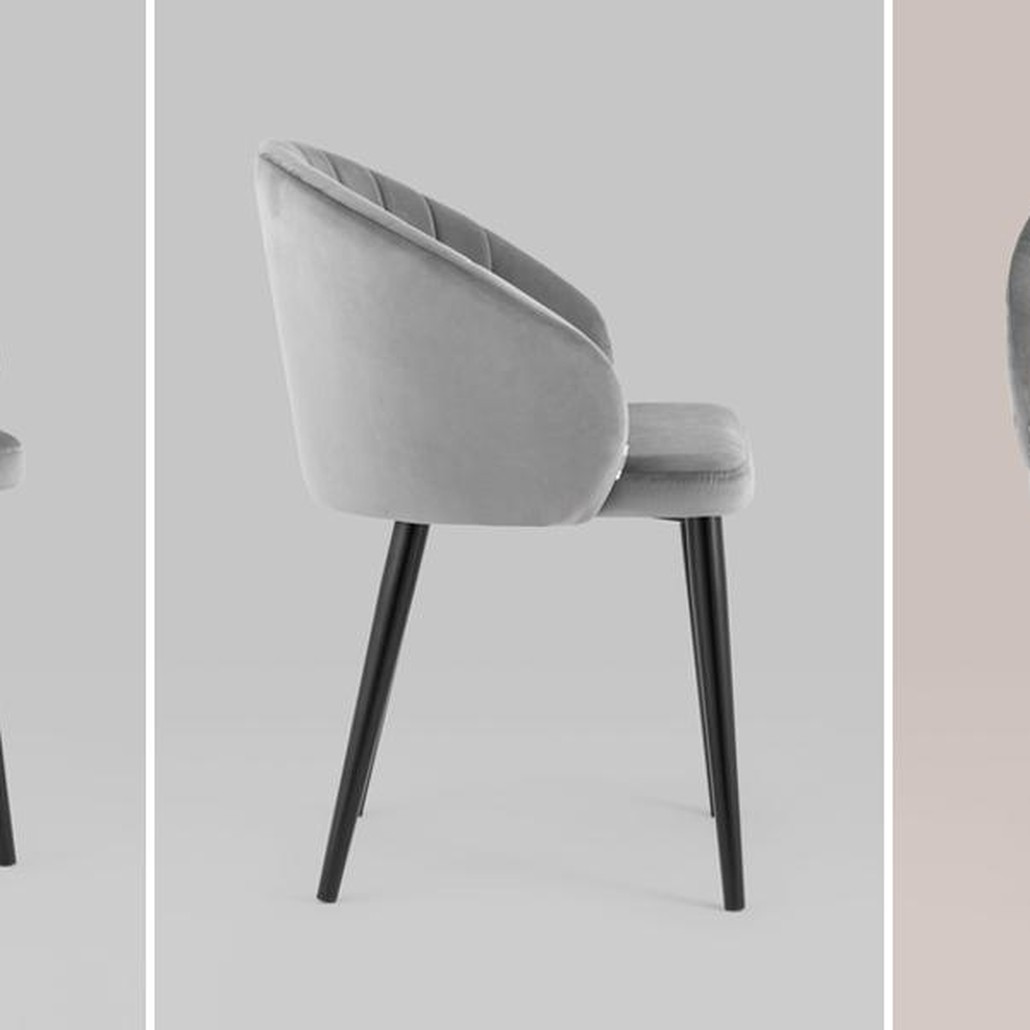 Стул Balsari Chair Светло-Серый Велюр