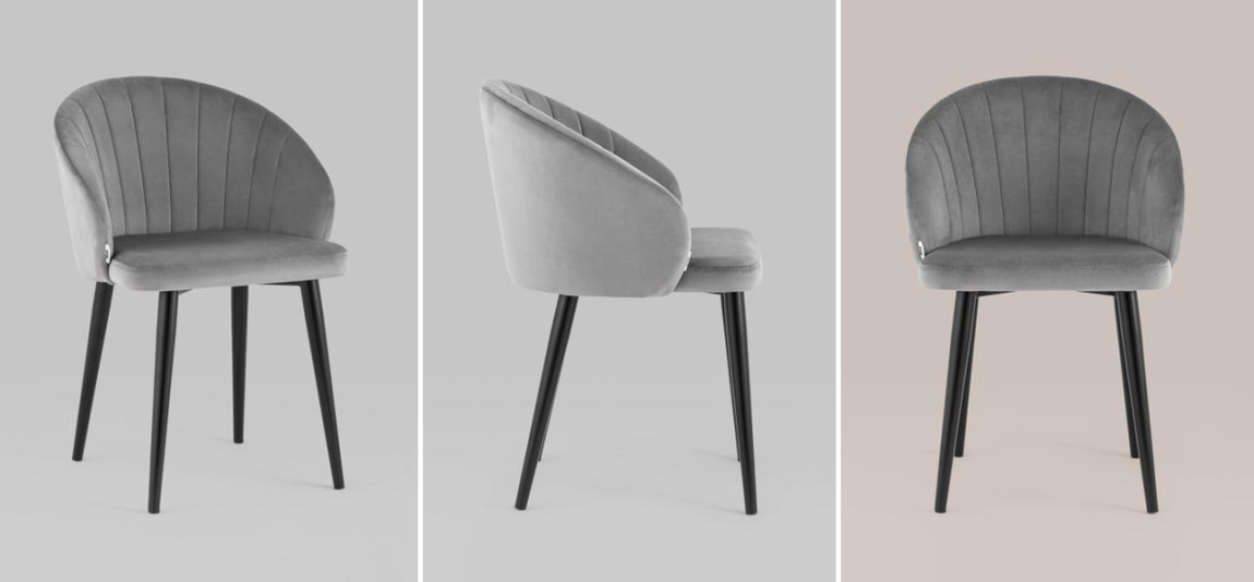 Стул Balsari Chair Светло-Серый Велюр