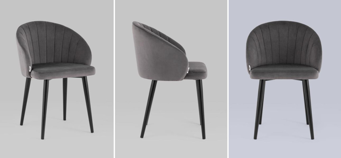 Стул Balsari Chair Серый Велюр