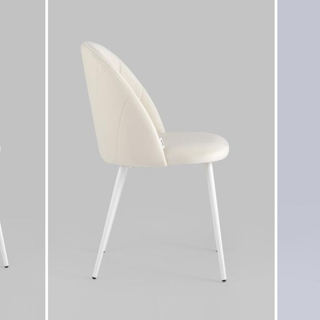Стул Balsari S Chair Молочный Велюр Белые ножки