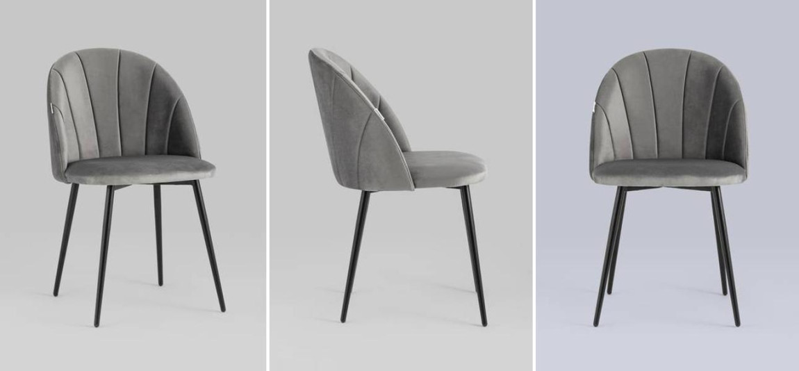 Стул Balsari S Chair Серый Велюр